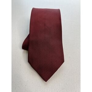 Fabio Ferretti Red and Black Striped Pattern 100% Silk Designer Tie